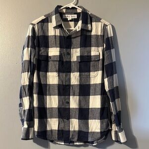 Old Navy Size Small Men's Blue and White Checkered Shirt